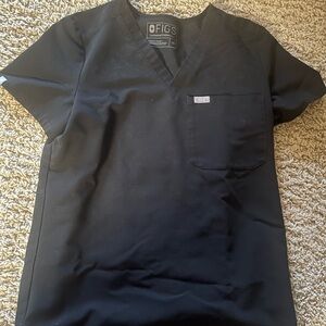 FIGS Black Catarina Scrub Top